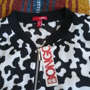 Bongo black/white satin bomber jacket